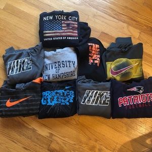 9 small (6) sweatshirts